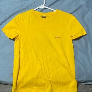 TNA “YOUTH” Mustard Yellow 100% Cotton Graphic Tee